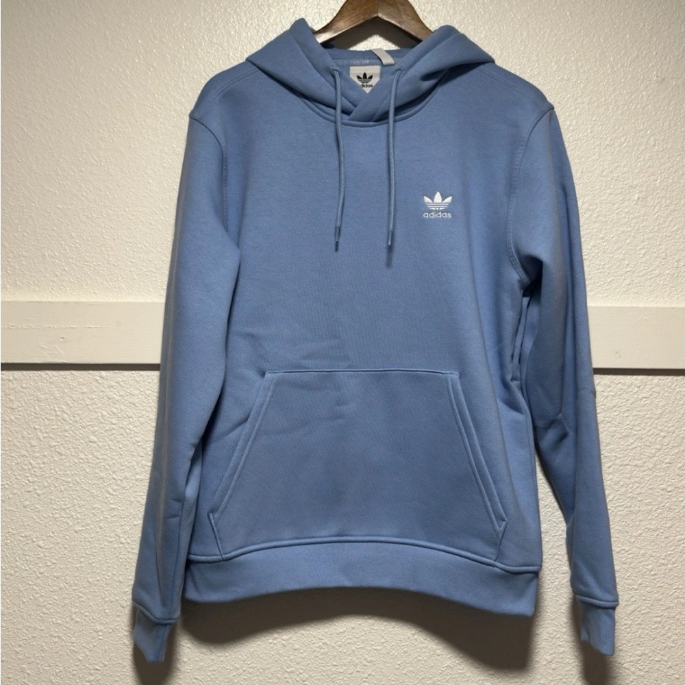 adidas Originals Men's Essentials Trefoil Hoodie Ash Blue Size M JW1066